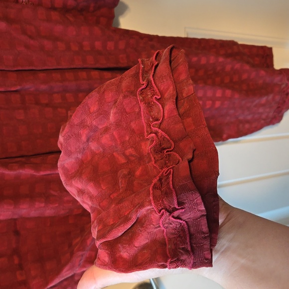 Burgundy Silk 80s/90s vintage pantsuit - Picture 7 of 7